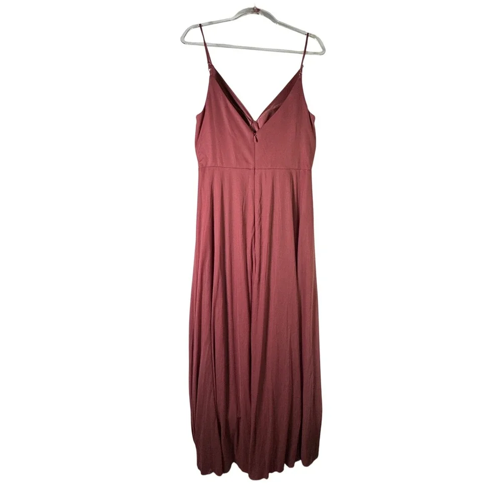 Azazie Evalin Chiffon Bridesmaid Dress Desert Rose Pink Size A14 Formal Maxi New